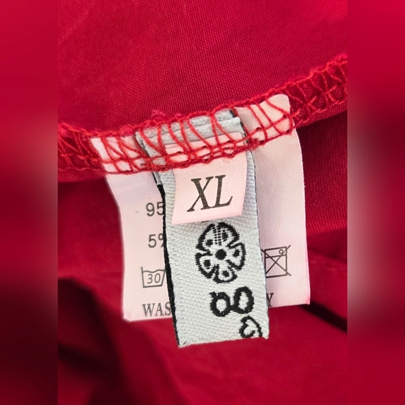 Boho Tiered Red Rayon Dress Xl - Picture 11 of 14